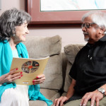 96-year-old Tao Porchon-Lynch and 81-year-old Arun Gandhi, July 9, 2015