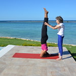 Teresa Kay-Aba Kennedy and 97-year-old yoga master Tao Porchon-Lynch in Montego Bay, Jamaica